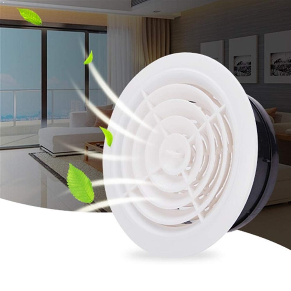 Lcuihong Ventilation Cover, 5 in (125 mm), Round Louvered Air Vent Grille