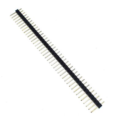 Reland Sun 10-Pack 2.54 mm 40-Pin Single-Row Offset Pin Headers, Gold-Plated, 90° Right-Angle