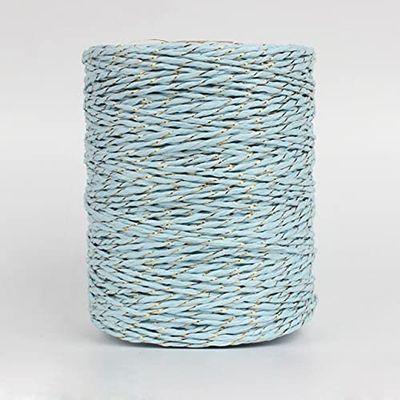 DUNGS 280 m Gold Craft Bast Paper Yarn for DIY Hats, Bags & Cushions