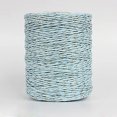 DUNGS 280 m Gold Craft Bast Paper Yarn for DIY Hats, Bags & Cushions