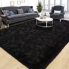 Tepook Super-Soft Shag Rug for Bedroom and Living Room, Black, 1.5 x 2.4 m view 1