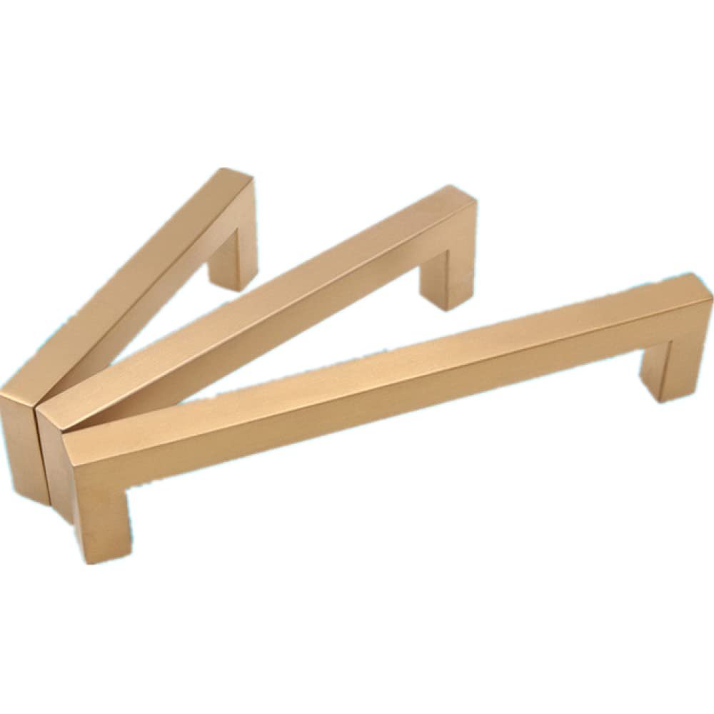 LIJUCAI Modern Black Stainless Steel Cabinet Handle, Brushed Gold, 288 mm Hole Spacing
