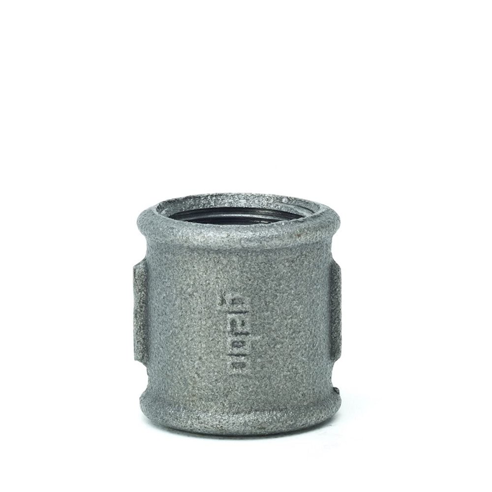 Black Malleable Iron Threaded Coupling, Female x Female, 1 1/2 in, Type 270, DVGW