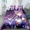 NICHIYOBI Genshin Impact Keqing Duvet Cover Set, 3D Digital Print, 260 x 220 cm view 4
