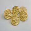 Set of 6 Gold-Tone Metal Buttons with Vine Pattern, Approx. 15 mm view 2