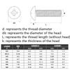 Pucarbon Steel Black Large Flat-Head Screws, Umbrella-Head Screws, M3/M4 Mushroom-Head Screws, 100 Pieces - M4 x 10 view 2