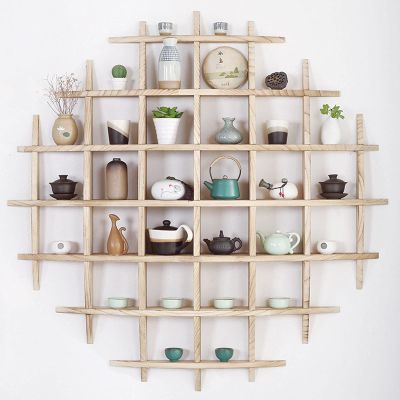 ZWJABYY Antique Wall Display Shelf, 150 x 150 cm