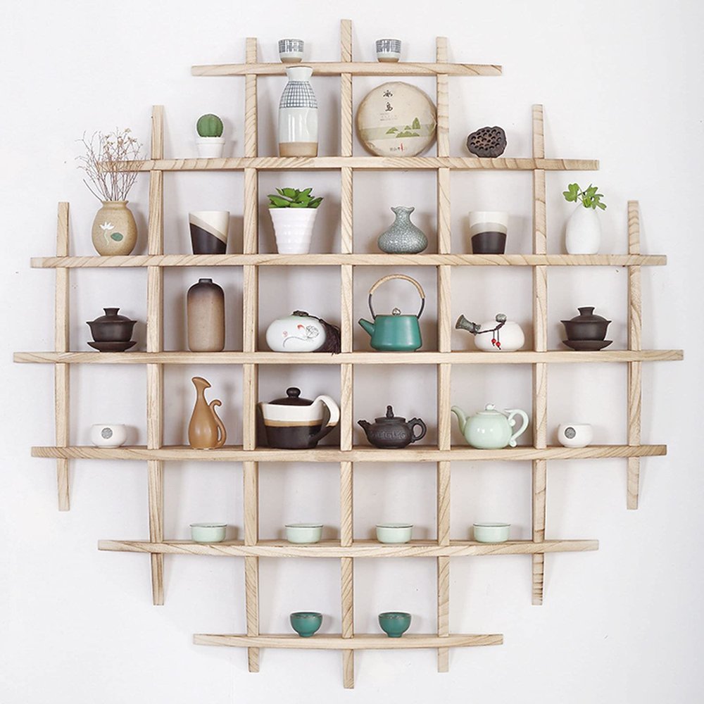ZWJABYY Antique Wall Display Shelf, 150 x 150 cm