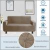 LANSHENG 2-Piece L-Shaped Sectional Sofa Cover Set, Khaki, 3+4 Seater view 4