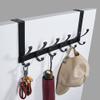 Over-the-Door Hooks, 12-Hook Metal Rack, Black view 3