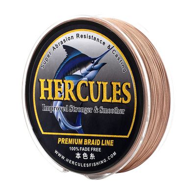 HERCULES Colorfast Braided Fishing Line, 1000 m, 8-Strand, 20 lb, Brown