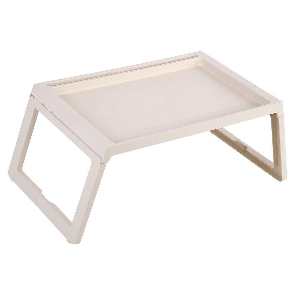 CLQ Foldable Bed Serving Tray Table, Beige