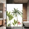 Xijier Decorative Window Film with Flowers and Flamingo, Non-Adhesive Frosted Glass Door/Window Decal, 40 x 120 cm (W x H) view 2