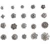 LiuliuBull 50-Piece Silver Flower Filigree Bead Caps, 6–14 mm, Style 15, 7 mm view 4