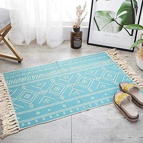 Retro Bohemian Handwoven Cotton-Linen Rug