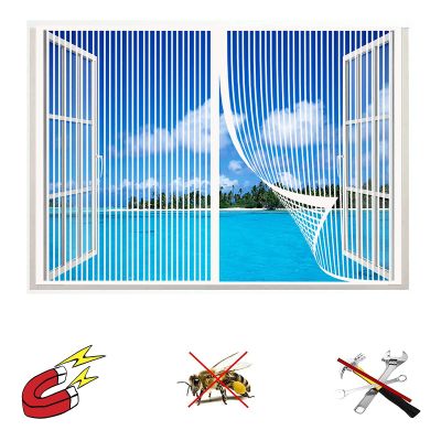 Magnetic Insect Screen Curtain for Windows, No Drilling