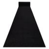 rugsx KARMEL Smooth Runner Rug – Solid-Color Carpet Runner for Kitchen, Living Room & Hallway – Black – 80 x 200 cm view 1