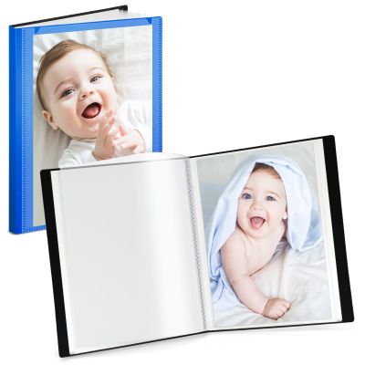 CRANBURY Small Photo Album for 4 x 6-Inch Photos, Blue, 2-Pack, Customizable Cover, 24 Pages for 48 Photos