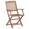 vidaXL Folding Chairs, Set of 6, with Cushions, Solid Acacia Wood view 2