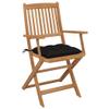 vidaXL Folding Chairs, Set of 6, with Cushions, Solid Acacia Wood view 4