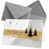 NEUSER PAPER 50-Piece Christmas Card Set, DIN A6, Gray, with Christmas Trees and Greeting, with DIN C6 Graphite Envelopes view 1