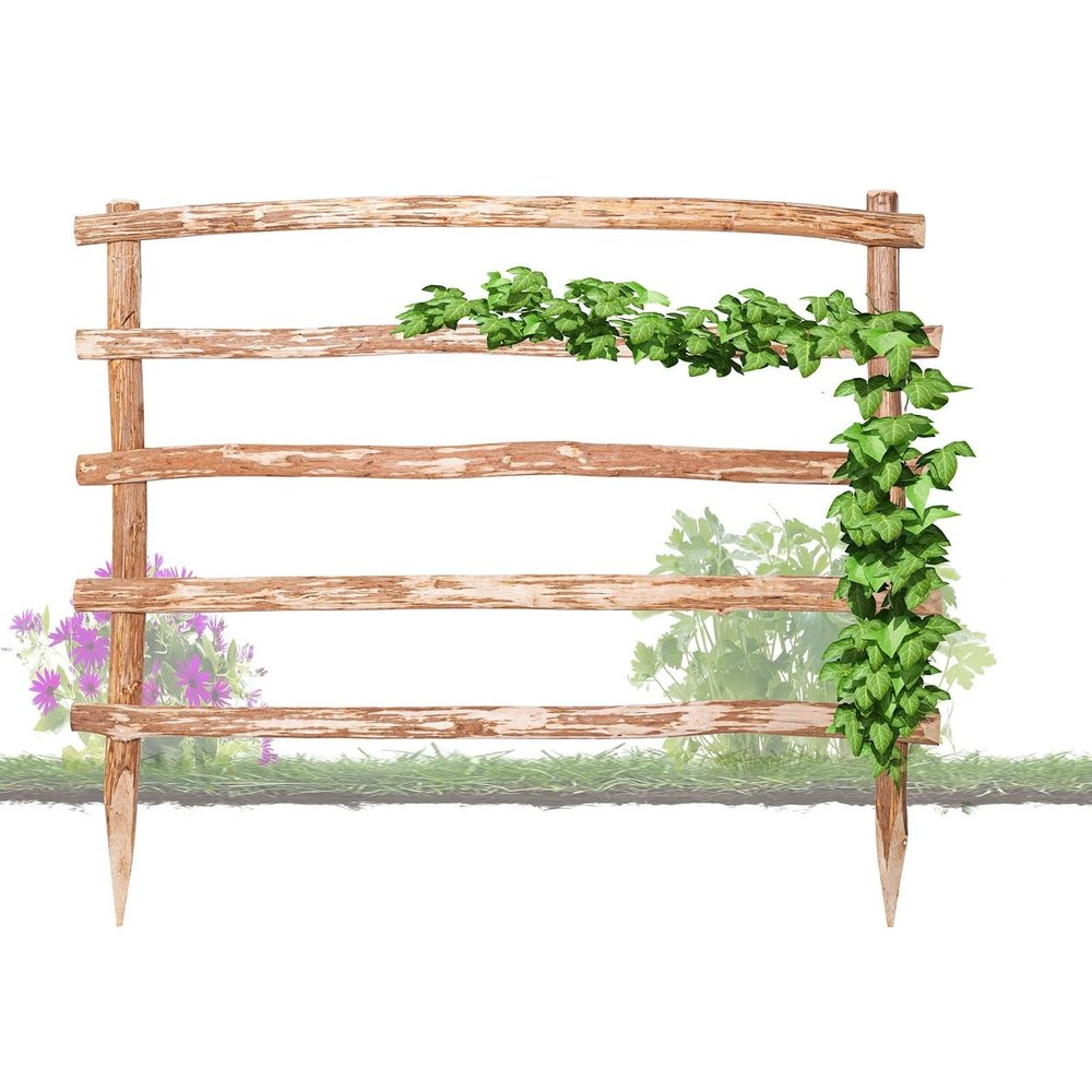 BooGardi Natural Wooden Trellis, 33 Sizes, 120 x 180 cm, Freestanding Garden Climbing Support