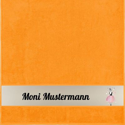 Manutextur Personalized Shower Towel with Name, Girl 3 Design, Orange, 70 x 140 cm
