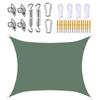 CWYPB Sun Shade Sail, Triangle/Square/Rectangle, Breathable Oxford Fabric, 90% UV Blocking, Dark Green, 3 × 4.3 m view 2