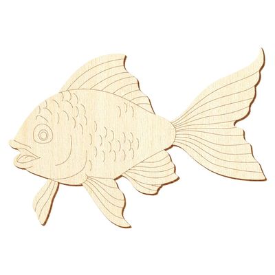 Wooden Goldfish V2 – DIY Décor, 1 Piece, 35 cm Wide