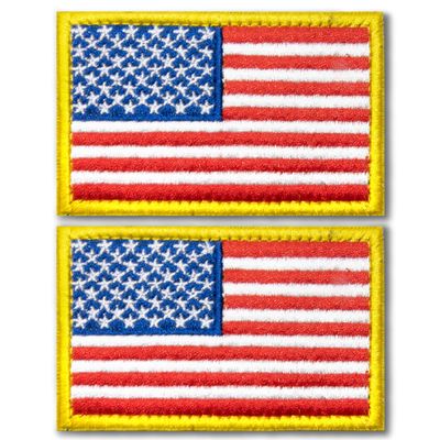 Anley Tactical American Flag Patches (2-Pack) – 5.2 x 8 cm, Embroidered with Hook-and-Loop Backing for Clothing and Gear