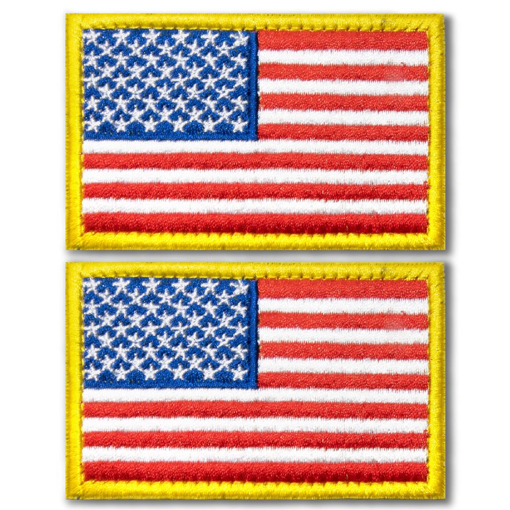 Anley Tactical American Flag Patches (2-Pack) – 5.2 x 8 cm, Embroidered with Hook-and-Loop Backing for Clothing and Gear