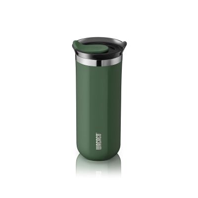 WACACO Octaroma Grande Vacuum-Insulated Coffee Mug, 15 fl oz (435 ml), Double-Wall Stainless Steel Travel Mug with Drinking Lid, Vert