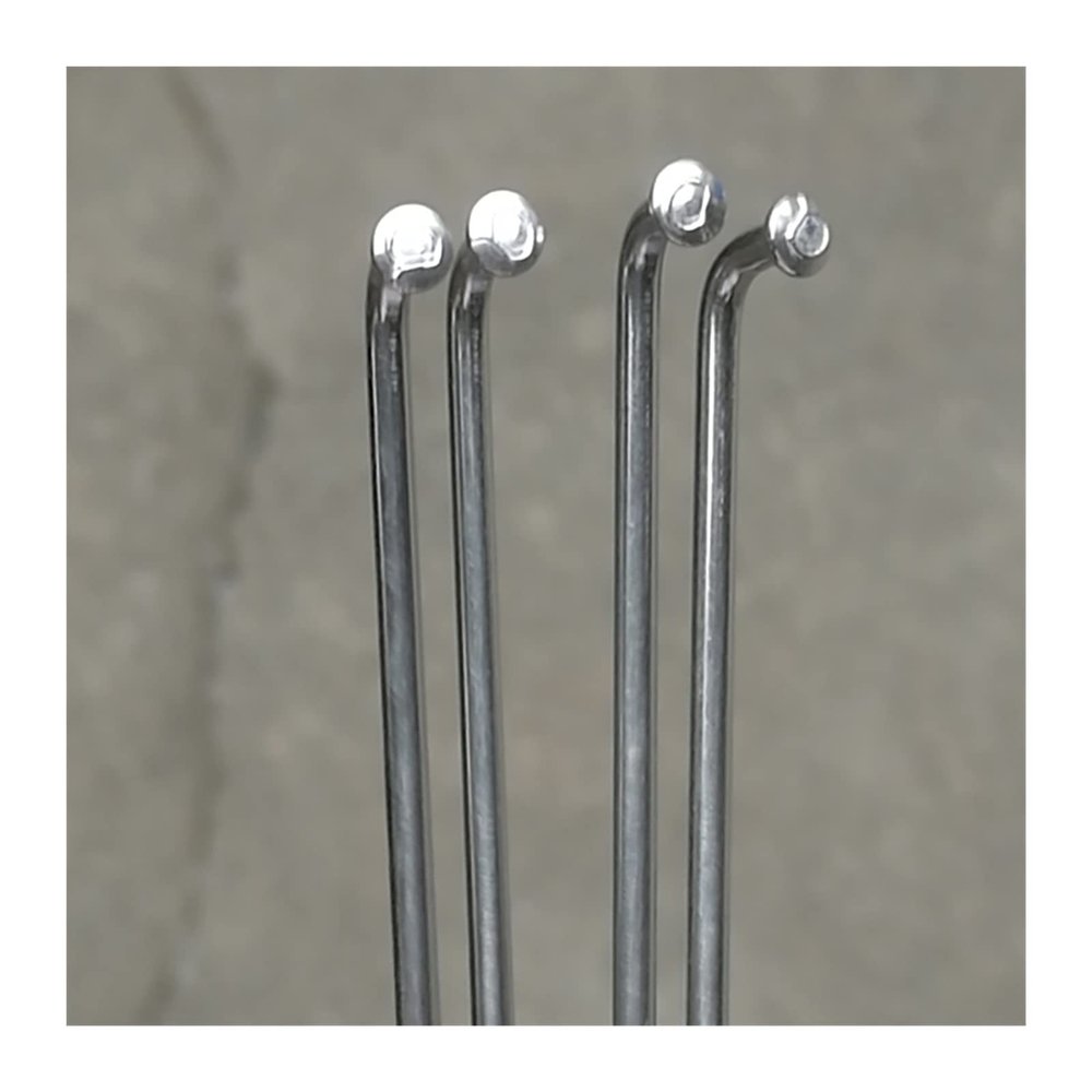 LIANYG Silver Bike Spokes, 13G, 2.3 mm, 304 Stainless Steel, with Brass Nipples, 193 mm