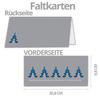 20 Christmas Cards with Envelopes, DIN Lang, Gray with Blue Fir Trees view 3
