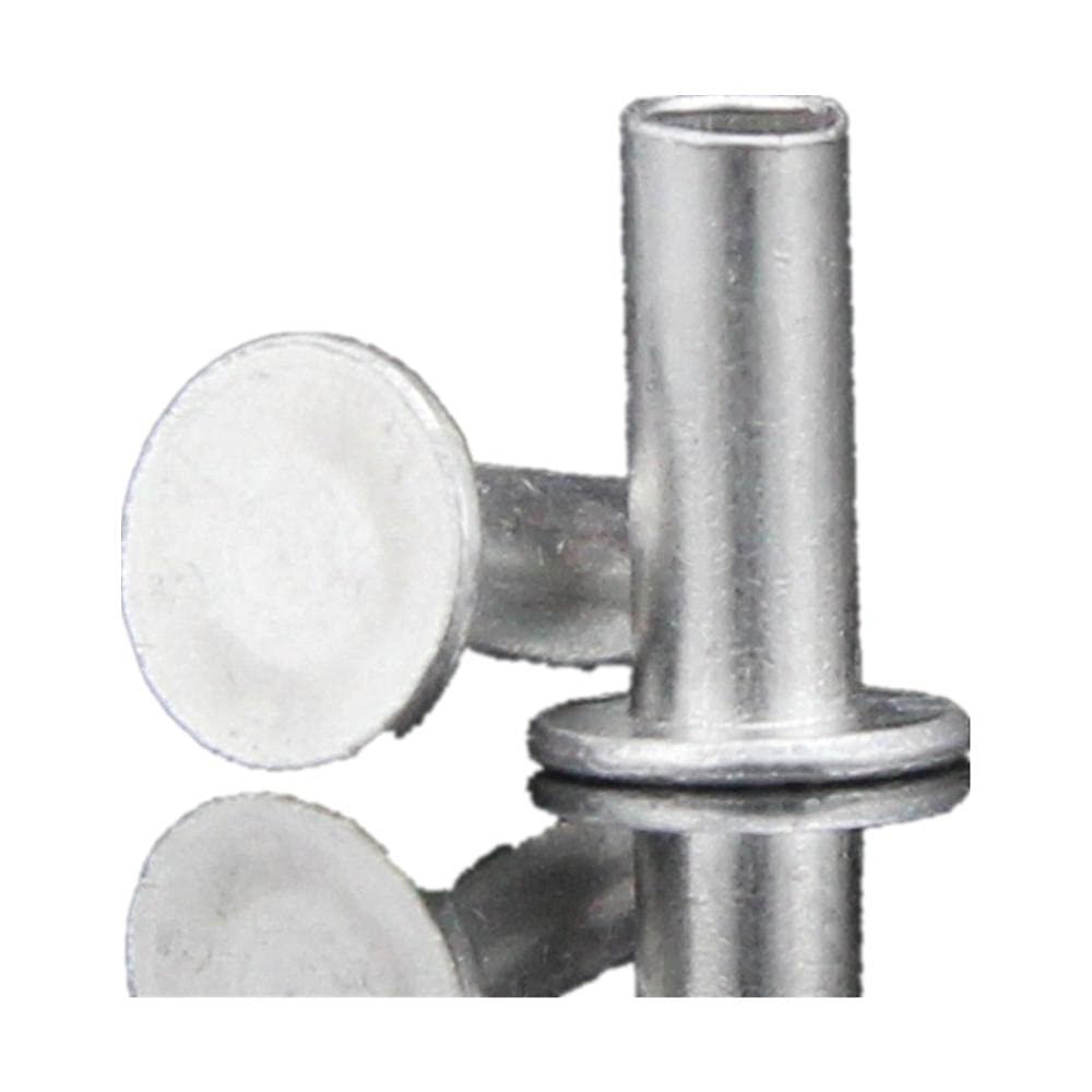 Aluminum Flat-Head Semi-Tubular Rivets, M2/M2.2/M3/M4/M5/M6, 3 × 14 mm, 50 pcs