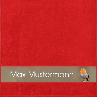 Manutextur Personalized Robin Towel, Red, 70 x 140 cm