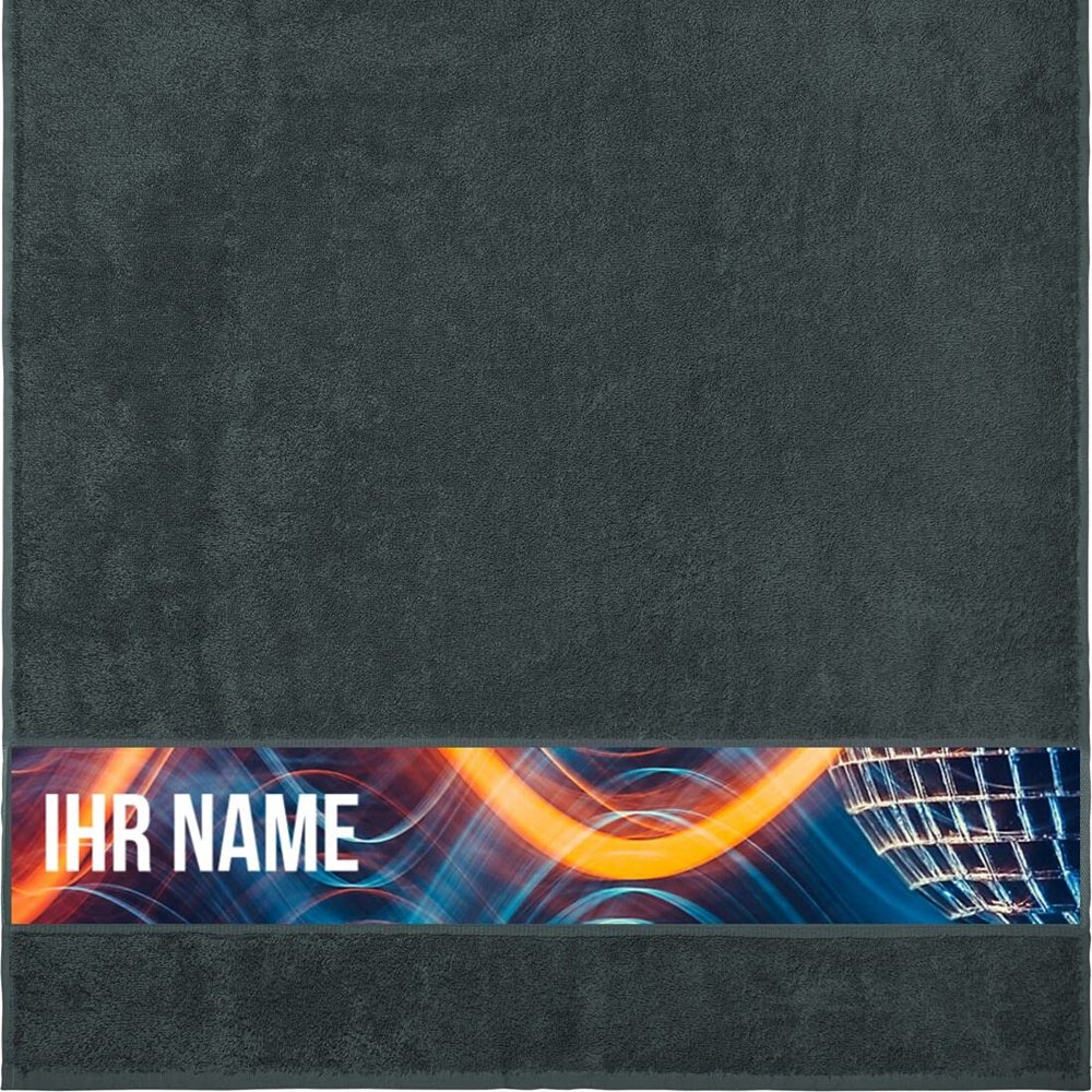 Manutextur Personalized Shower Towel with Name, Disco 2 Design, Anthracite, 70 x 140 cm