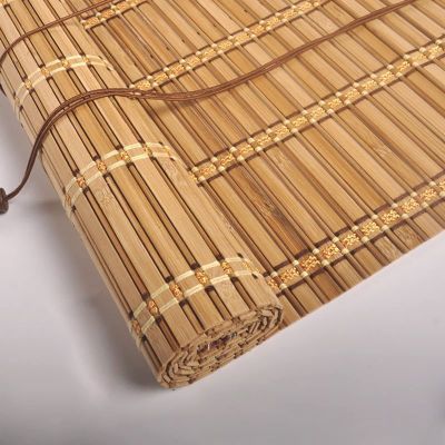 Retro Natural Bamboo Roman Shade, Light Filtering, Adjustable, with Side Cord (W80 x H160 cm/32 x 63 in)