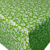 Kalea PVC Tablecloth, Green Flowers on White, 90 x 160 cm view 1