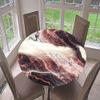 FANSU 3D Round Tablecloth, Red Marble, Waterproof, Wipeable, 90 cm Diameter view 1