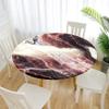 FANSU 3D Round Tablecloth, Red Marble, Waterproof, Wipeable, 90 cm Diameter view 3