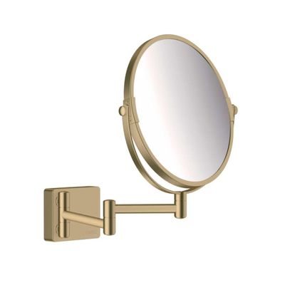 hansgrohe AddStoris Cosmetic Mirror, Swivel Shaving Mirror, Brushed Bronze