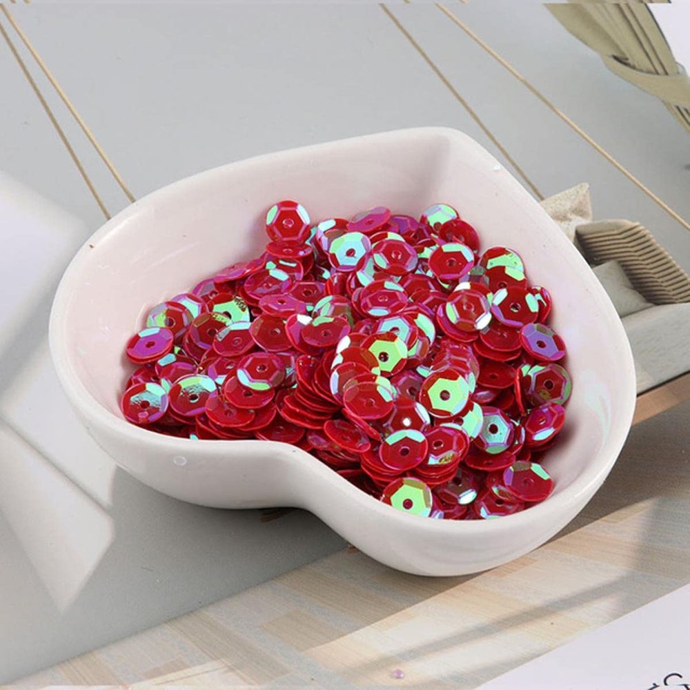 Multi-Size 4/5/6/8/10 mm Cup Sequins, Round PVC Sequins for Crafts, Wedding Décor and DIY Sewing, AB Red, 4 mm, 10 g, 1,500 Pieces
