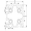 90x90L Aluminum Profile, B-Type Groove 10 (Light), Silver Anodized, 710 mm view 2