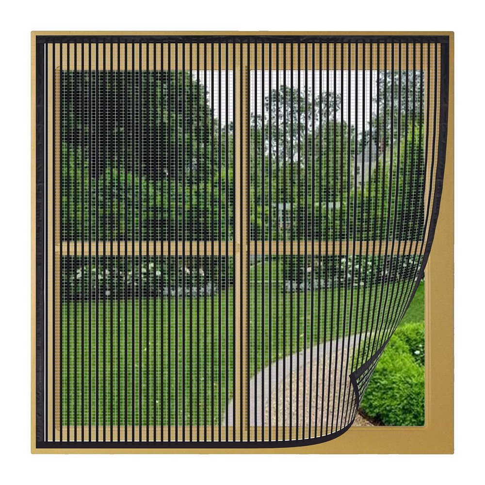 Magnetic Window Screen, 195 x 225 cm, Black, No-Drill Installation