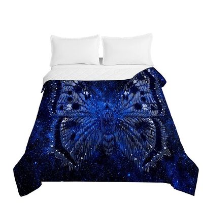 Surwin Quilted Bedspread, Blue Galaxy, 150 x 200 cm