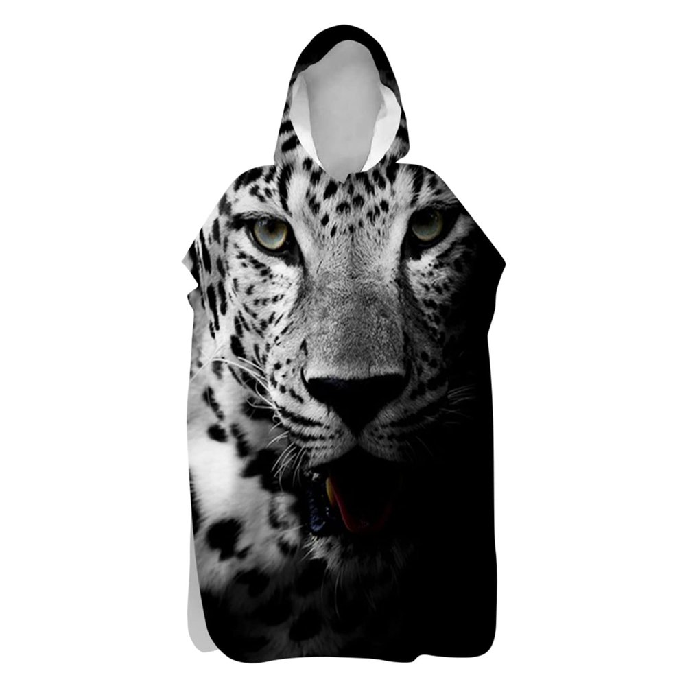 Chickw11 Hooded Changing Poncho Towel, Microfiber, Gray Tiger, 60 x 110 cm