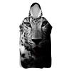 Chickw11 Hooded Changing Poncho Towel, Microfiber, Gray Tiger, 60 x 110 cm view 1