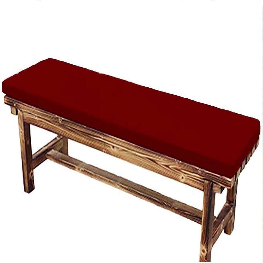Waterproof Garden Bench Cushion, 40D High-Density Foam, 2/3-Seater, 120 x 45 x 5 cm (Burgundy)