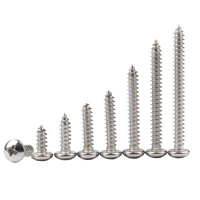 Rounded Self-Tapping Screws, 304 Stainless Steel Phillips Head, M2.3 × 6 mm, 100 Pieces